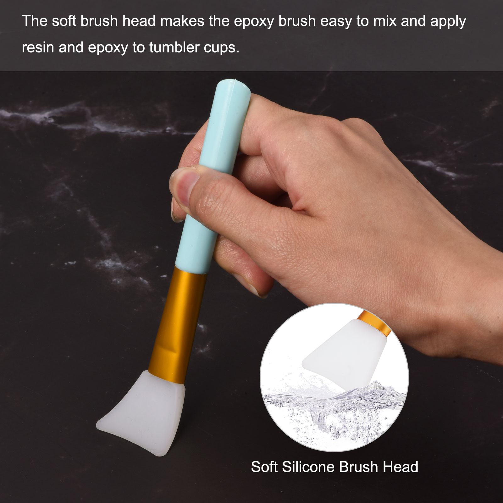 Uxcell Silicone Epoxy Brushes Applicator DIY Brush for Making Epoxy Glitter Tumbler, 10pcs